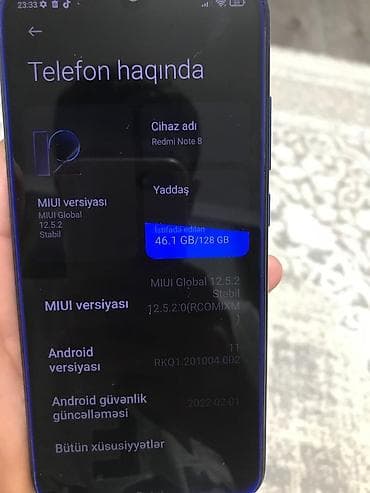 samsung galaxy note 11 plus: Redmi Note 8, 128 GB, rəng - Mavi, Barmaq izi — 2