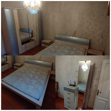 Двуспальная кровать, Шкаф, Трюмо, Тумба, Б/у — 1