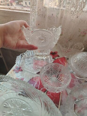 xrustal konfet qabı: Xrustal qablar çox qedimi - Klassik naxışlı kristal dizayn: ulduz — 3