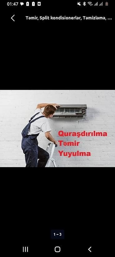 Təmir, Split kondisionerlər, Quraşdırılma — 1