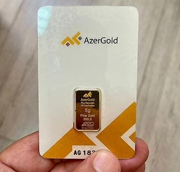 zergerlik: AzərGold 5 qramlıq, 999 prob, qızıl külçə. Qiymət Sondur. # Azer Qold — 1