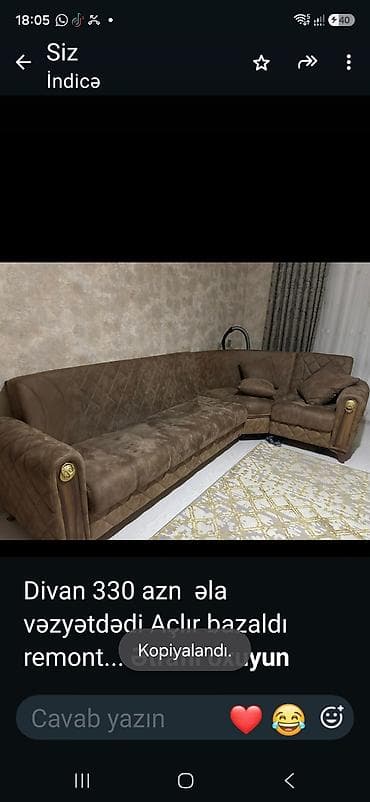 Divan 330 azn əla vəzyətdədi Açlır bazaldı remont olunur ev satrq at lalafo.az Divan 330 azn əla vəzyətdədi Açlır bazaldı remont olunur ev satrq