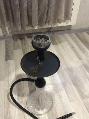 Nargilə dəsti - Material: şəffaf şüşə kolba, mat qara metal gövdə və lalafo.az -da Nargilə dəsti - Material: şəffaf şüşə kolba, mat qara metal gövdə və