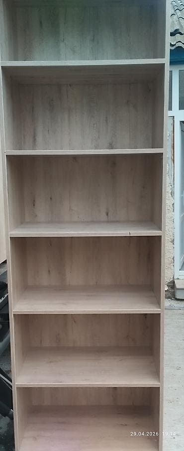 tək qorka: Açıq rəfli kitab şkafı - Material: taxta teksturalı laminat (açıq — 2