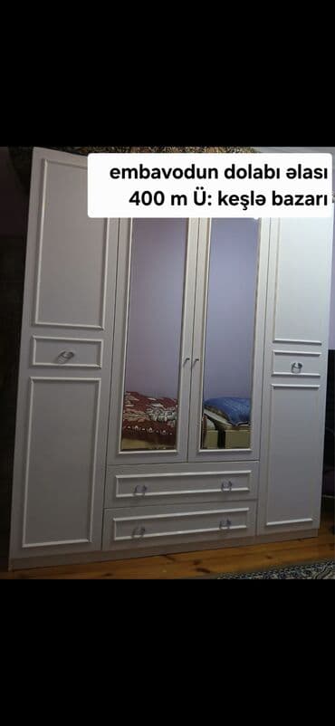 sapa: İşlənmiş, Açılan, 4 qapılı Düz dolab, Qarderob, paltar dolabı, Azərbaycan — 3
