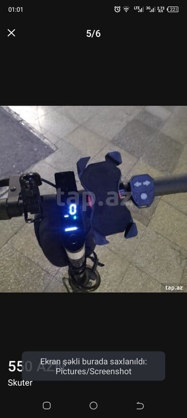 Opel: Elektrik skuter - Qara rəngli, qatlanan alüminium gövdə - LED — 2