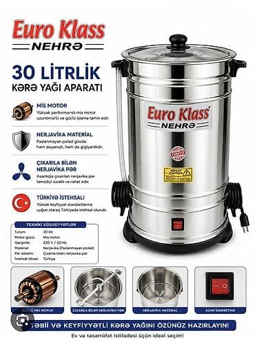 🛒 Euro Klass Nehrə – 30 Litrlik Kərə Yağı Aparatı ✔️ Güclü və lalafo.az -da 🛒 Euro Klass Nehrə – 30 Litrlik Kərə Yağı Aparatı ✔️ Güclü və