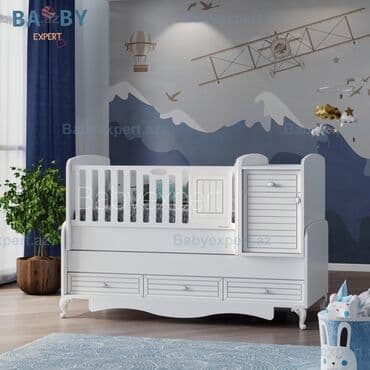 Колыбели: Для девочки и мальчика, Б/у, Колыбель, Без бортиков, С матрасом, С механизмом качания — 2