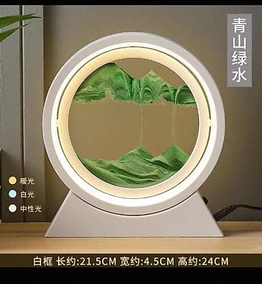 nerj su ceni: Masaüstü dairəvi “qum saatı” dekor lampası - Dizayn: dairəvi çərçivə — 3