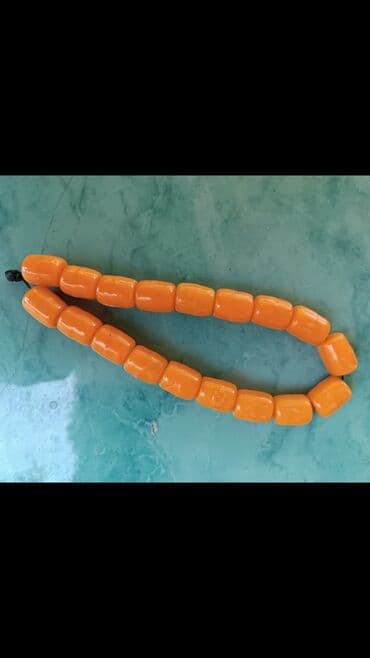 1 qram gumusun qiymeti 2022: Sarı rəngli, çəllək formalı kəhrəba muncuqlarından ibarət təsbeh — 2