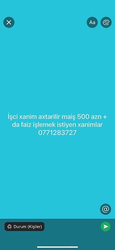 Vakansiya: xanım işçi Təsvir: - Xanım namizədlər üçün iş imkanı. - — 1