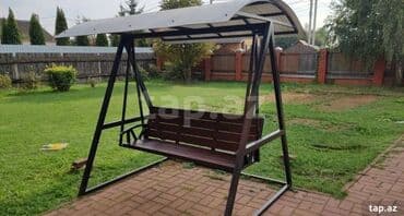 зонтик большой: Скамья-качели, С зонтиком, Металл — 2