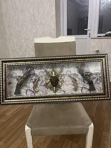 Dekorativ divar pannosu – klassik silah kompozisiyası - Geniş ölçülü