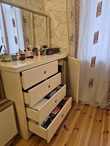 mdf metbex mebelleri: İşlənmiş, 4 qapılı, Güzgülü, Bej, Digər material, Kupe, Düz dolab — 8