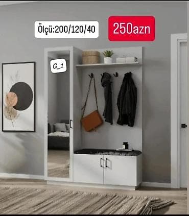 Dəhliz üçün çoxfunksiyalı askılıq-dolab dəsti Ölçü: 200/120/40