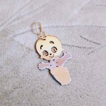 золотые комплекты с бриллиантами в баку: Кулон, Имена, Желтое золото, 585 проба, Без камня — 2