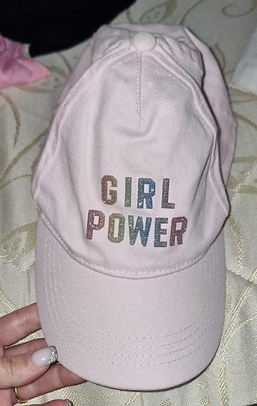 Qız üçün qızılı parıltılı yazılı beysbol papağı - Rəng: açıq çəhrayı