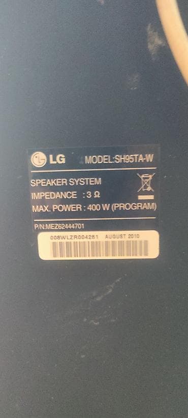 ipod touch 8: LG ev kinoteatrı – tam dəst Model və güc: - Akustika: LG SH95TA-W — 3