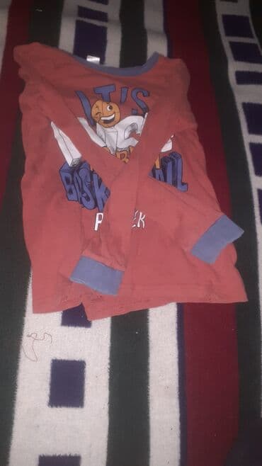 məktəbəqədər: Uşaq uzunqol köynəyi - Rəng: qırmızı-narıncı ton - Üzərində təsvir və — 1