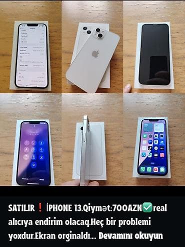 iphone 7 plus barter: IPhone 13, 128 GB, Ağ, Face ID — 1