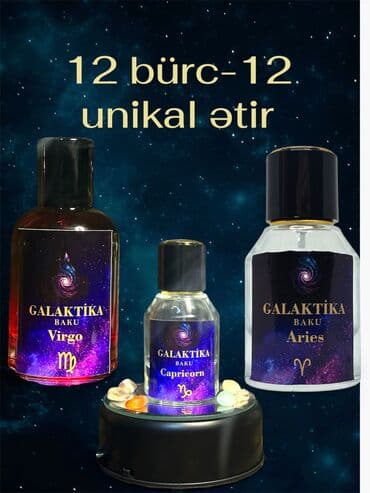 Hər bürc üçün xüsusi hazırlanmış ətirlərimiz var — həm kişi, həm də