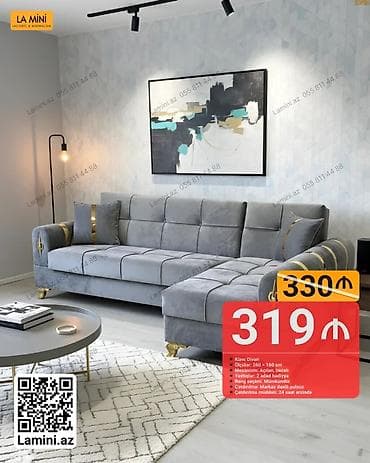 mebel dekor: Künc divan, Açılan, Bazalı, Parça, Şəhərdaxili pulsuz çatdırılma — 1
