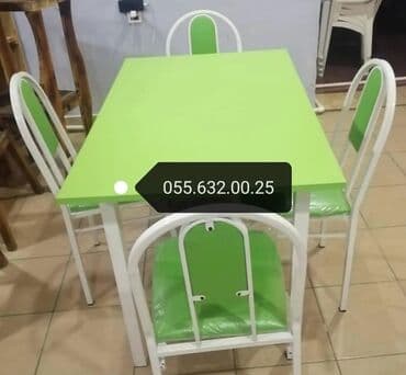 metbex stolu qiymeti: Mətbəx üçün, Açılmayan, Dördbucaq masa, 4 stul — 4
