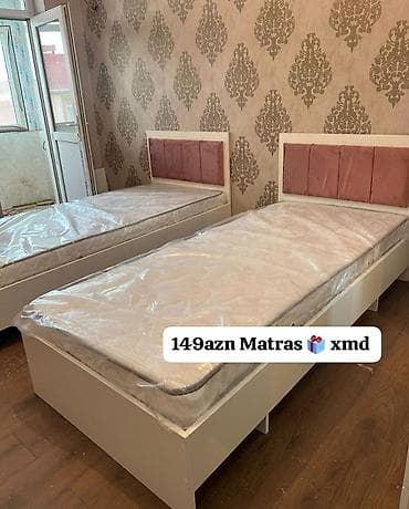 cüt kravat: Təknəfərlik çarpayı, Bazalı, Matras ilə, Siyirməsiz — 1