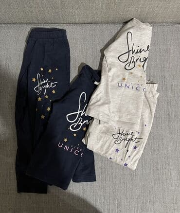 BYD: Uşaq pijama dəsti Pambiq - Dəst: 2 üst + 1 alt - Rənglər: tünd göy — 1