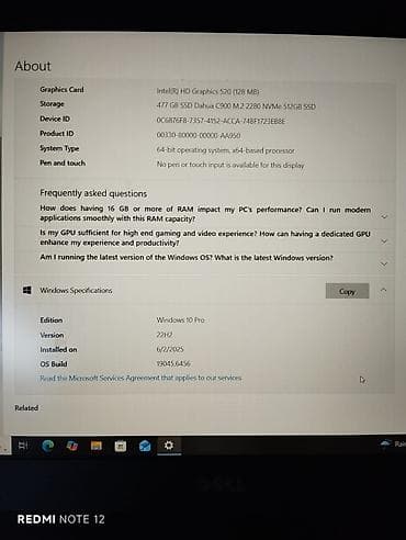 iphon 16: Satılır Dell notebook. Cihaz 512 GB SSD yaddaş və 16 GB RAM ilə təchiz — 5