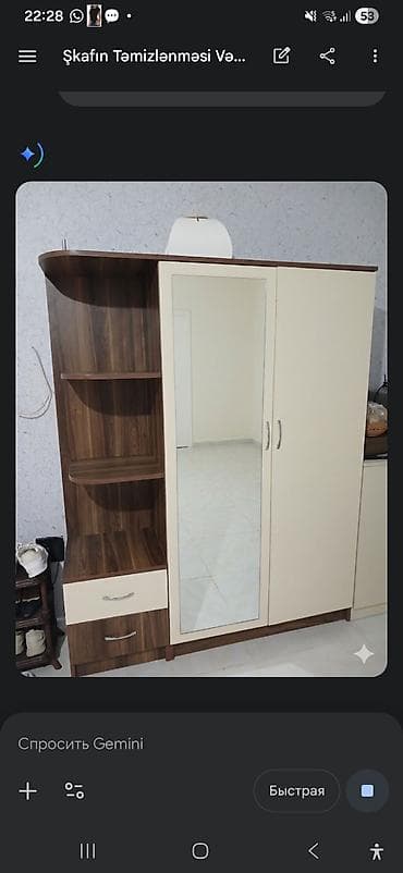 2 qapılı, Siyirməli, Rəngli, Digər material, Açılan, Düz dolab