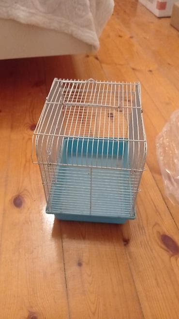 dana heyvan: Kiçik quş qəfəsi - Material: ağ rəngli metal barmaqlıqlar, mavi — 3