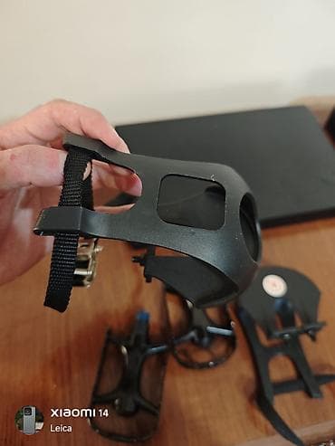 Nəqliyyat: Velosiped pedalı və barmaq ucu (toe clip) dəsti - Mat qara rəngdə — 4
