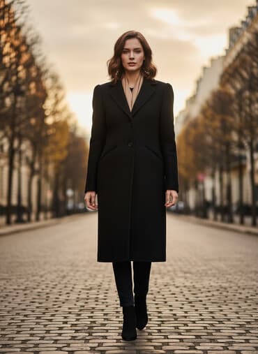 Palto, Valentino, rəng - Qara