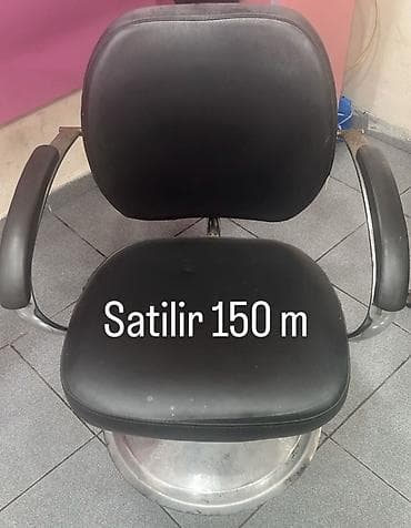 Салонная, медицинская мебель: Bərbər/kosmetologiya üçün kreslo - Rəng: qara - Material: yumşaq süni — 1
