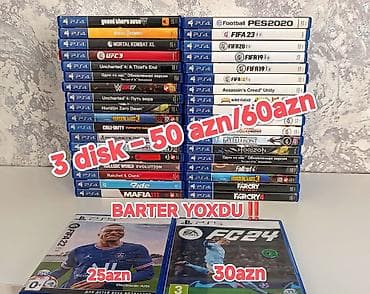 efootbal: Tək-tək 25azn/30azn (ps4)endirim yoxdu/ 3disk–50/60azn /2disk–50AZN — 1