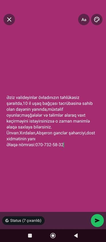 Xırdalan, Abşeron gənclər şəhərciyində (Dost xidmətinin yanı) fərdi