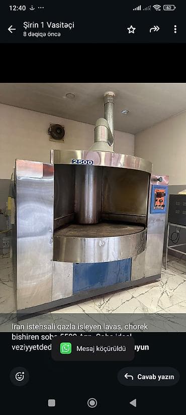 Iran istehsali qazla isleyen lavas, chorek bishiren soba 5500 Azn — 1