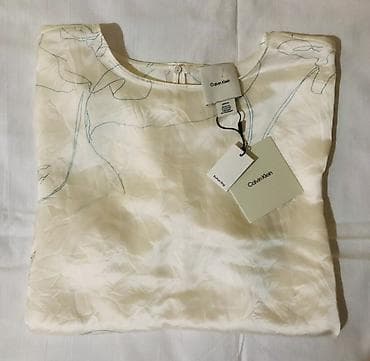 Calvin Klein qadın bluzası - Rəng: brilliant white (etiketdə — 1