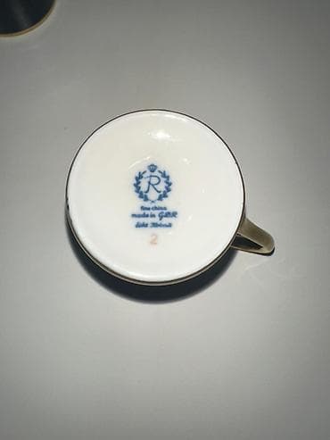 kəndir: Qəhvə dəsti, rəng - Göy, Farfor, Almaniya — 3