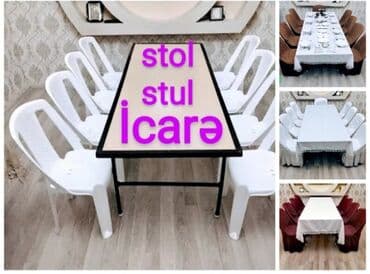 Business Tents: Stol stul icaresi. Tədbirlər üçün Masa və oturacaq kirayesi — 1