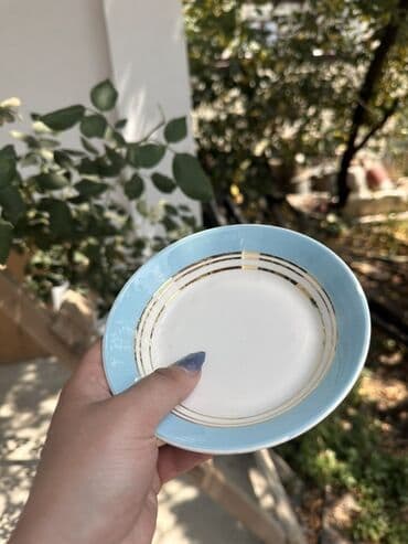 cay daşları satılır: Boşqablar, 1 əd, rəng - Göy, Farfor — 1