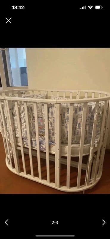 slova od drveta: Oğlan və qız üçün, Yumru, Beşik, Dəst ilə, Matras ilə, Yellənmə mexanizmsiz — 2