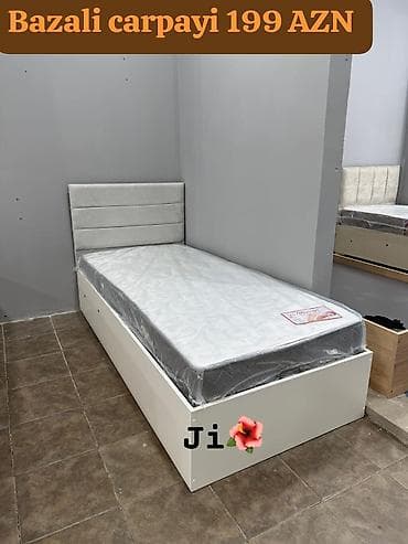 kreslo tek: Təknəfərlik çarpayı, Bazalı, Matras ilə, Siyirməsiz — 1