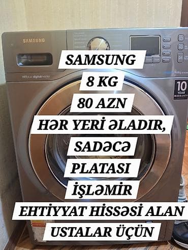 pes 21 oynu: Paltaryuyan maşın Samsung, 8 kq, Avtomat, Qurutmasız, Kredit yoxdur — 1