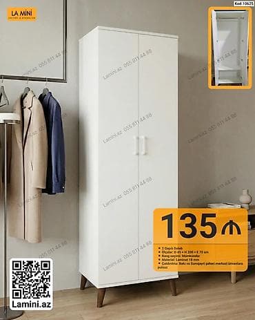 dolab ucuz: İki qapılı şkaf – La Mini - Ölçülər: Dərinlik 45 sm × Hündürlük 200 sm — 1