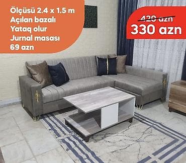 parda tul: Künc divan, Yeni, Açılan, Bazalı, Vеlur parça, Şəhərdaxili pulsuz çatdırılma — 1