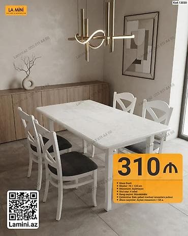 Məhsul: Masa Dəsti (Kod: 13030) Xüsusiyyətlər: - Dəst tərkibi: 1 ədəd