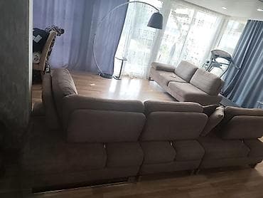 acilan divan: Modul tipli künc/divan dəsti - Rəng: taupe/bej tonları - Parça — 8
