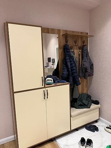 Yeni, 2 qapılı, Güzgülü, Qəhvəyi, Digər material, Açılan, Düz dolab